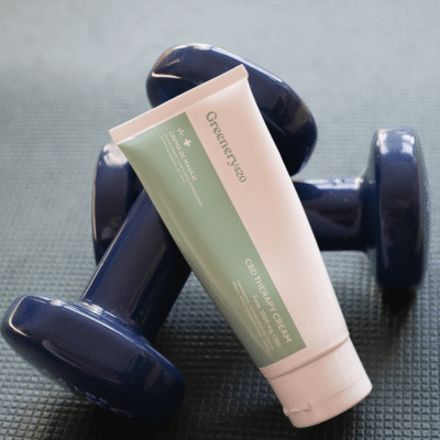 CBD cream, Cannabidiol, to relieve muscle pain. Physiotherapy massages. Soothes stiffness or contractures  